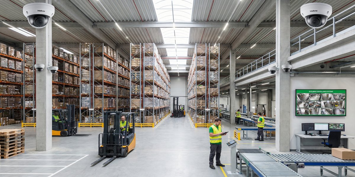 Monitoramento de galpão logístico com CFTV Intelbras