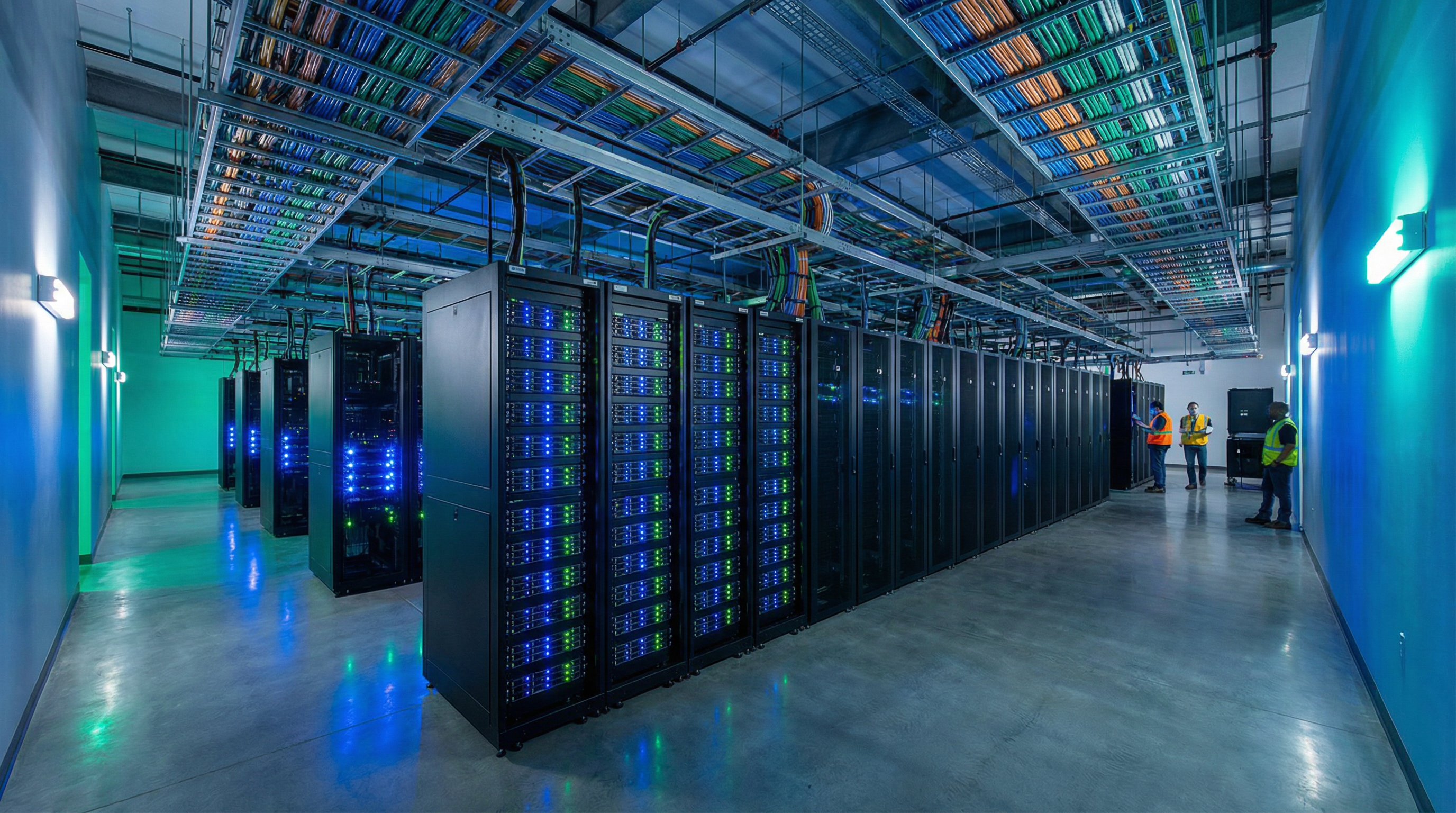 Data center industrial com infraestrutura de TI completa