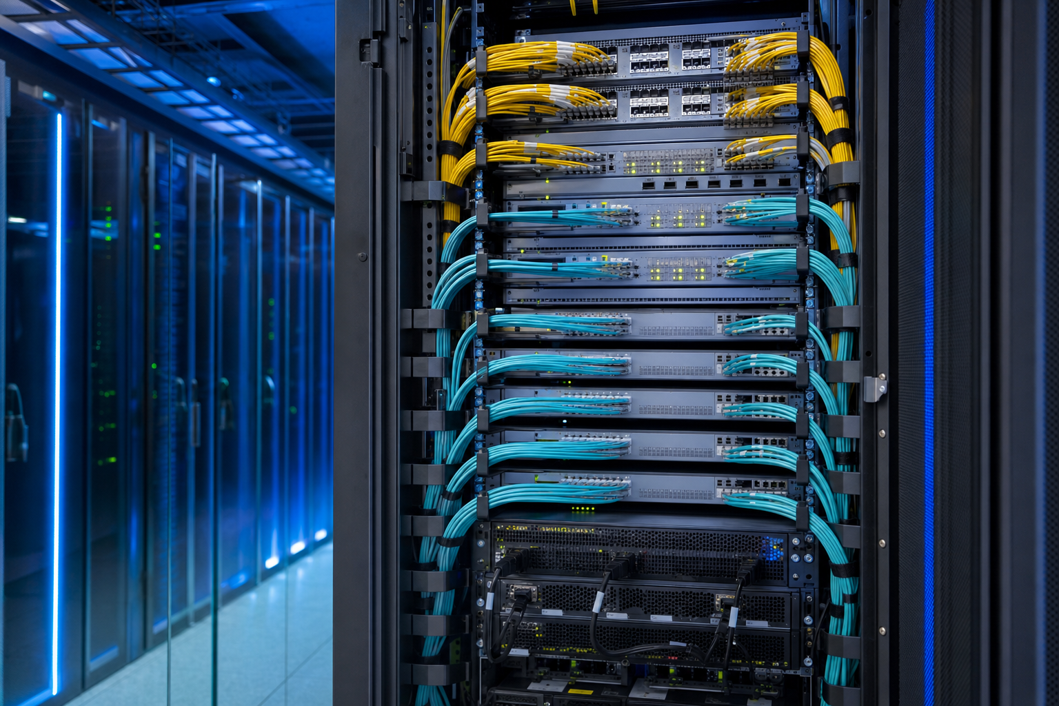 Rack com blindagem eletromagnética e controle de acesso biométrico para setor aeroespacial em SJC