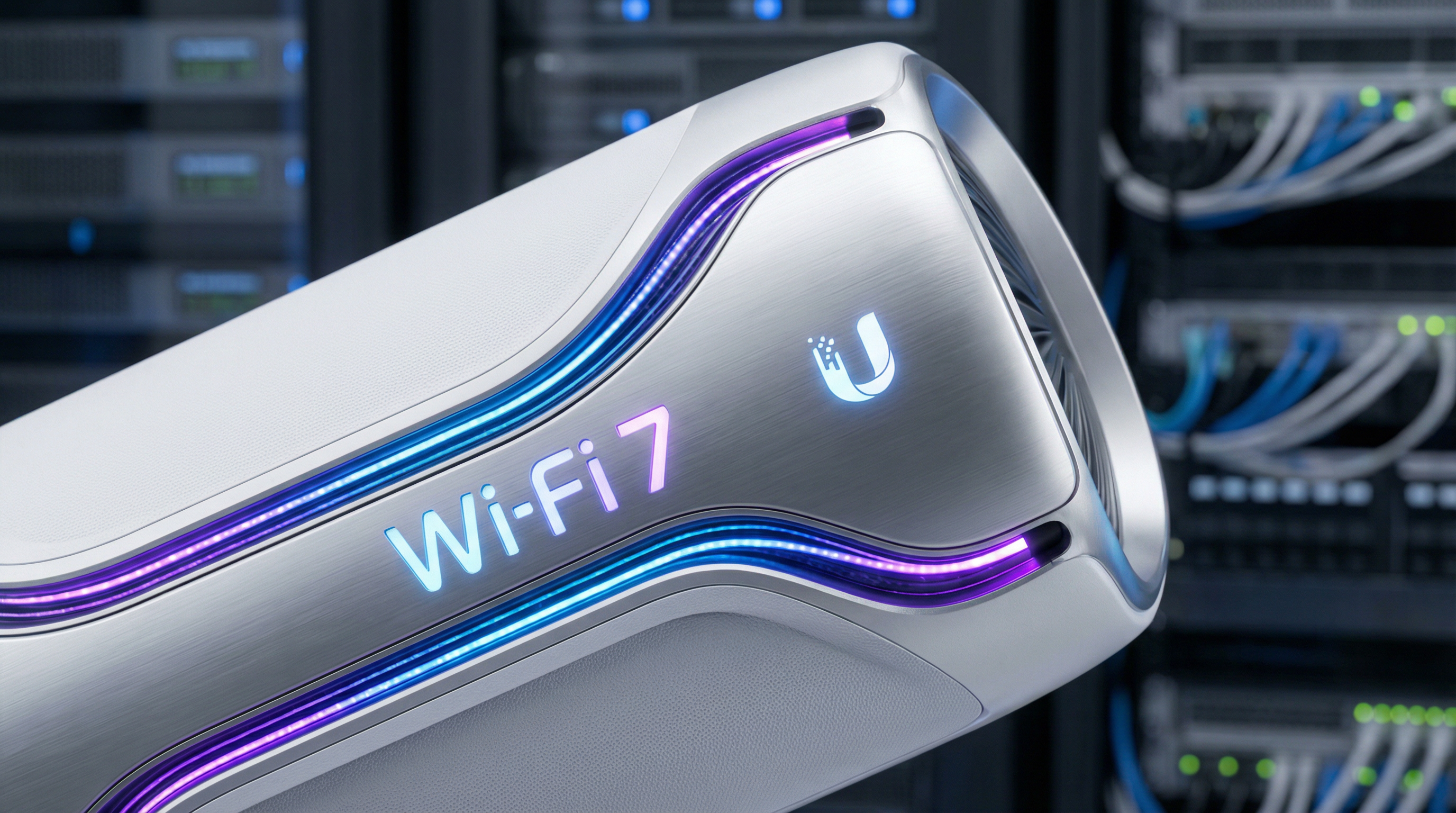 Roteador Wi-Fi 7 Ubiquiti em ambiente de escritório